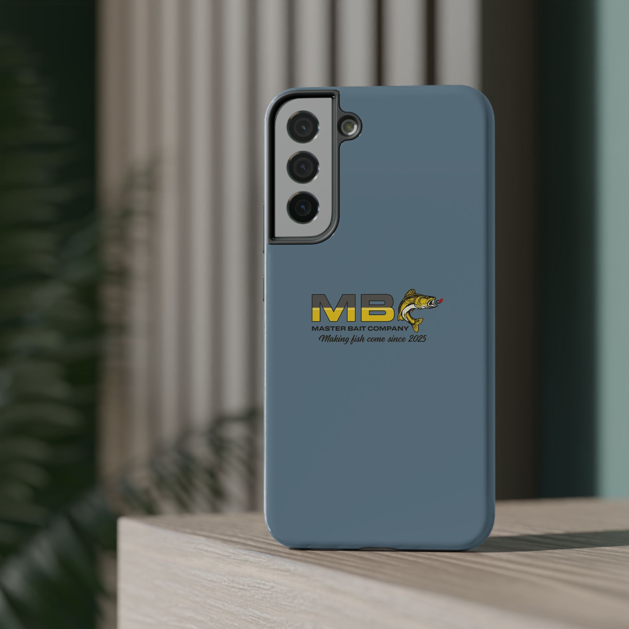 Impact-Resistant Phone Case — MB Master Bait Company Logo (Fishing Theme)